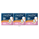 Carefree Ultra Thin Overnight Pads with Wings -40ct 20 OZ(Pack of 3)