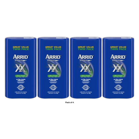 Arrid XX Extra Extra Dry Ultra Clear Aerosol Antiperspirant & Deodorant Ultra Fr 6 oz(Pack of 4)