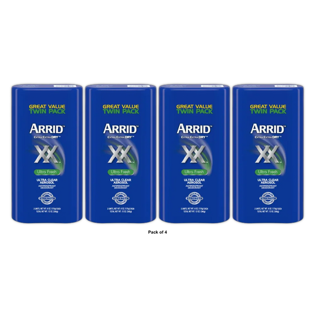 Arrid XX Extra Extra Dry Ultra Clear Aerosol Antiperspirant & Deodorant Ultra Fr 6 oz(Pack of 4)