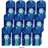 Schick Hydro Silk Disposable Razors for Women with Moisturizing Serum 2.56oz (Pack of 12)