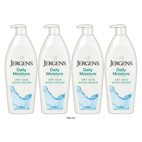 Jergens Daily Moisture Body Lotion with Hydralucence Blend Dry Skin Moisturizer 21 oz(Pack of 4)