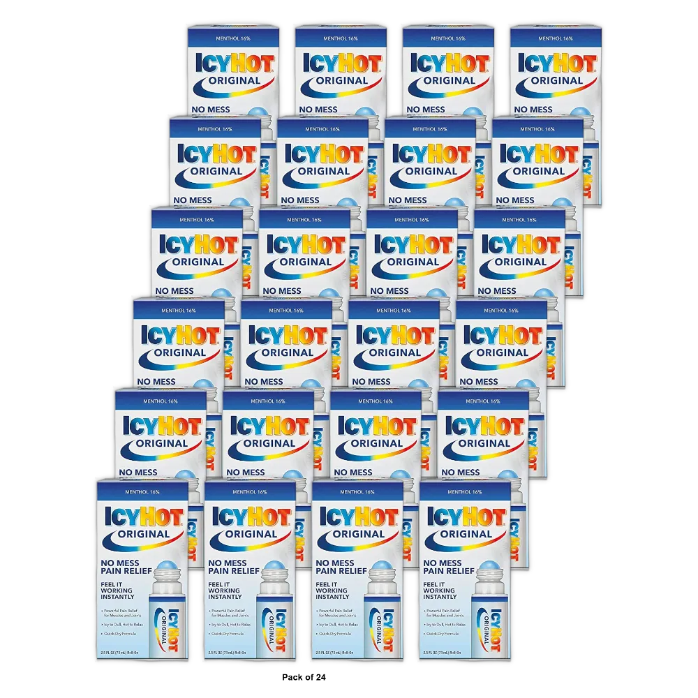 Icy Hot Pain Relief Balm with No Mess Applicator - 2.5 fl Oz (Pack of 24)