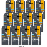 Schick Hydro Stubble Eraser Razor with 2 Refill Blades 2.4oz (Pack of 12)