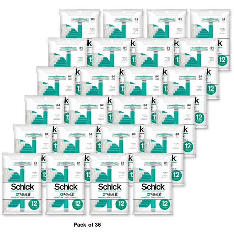 Schick Xtreme 2 Sensitive Disposable Razors for Men 3.03oz (Pack of 36)