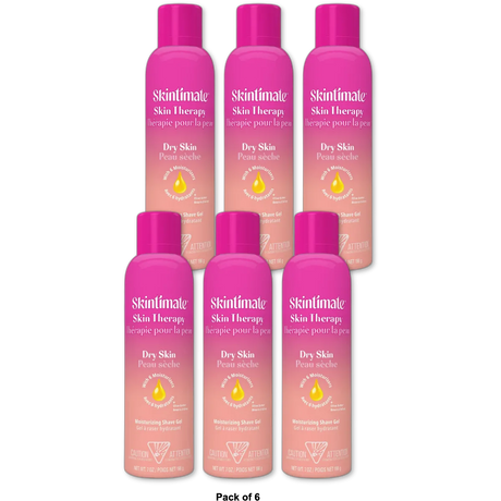 Skintimate Lotionized Dry Skin Moisturizing Shave Shaving Gel 7Oz (Pack of 6)