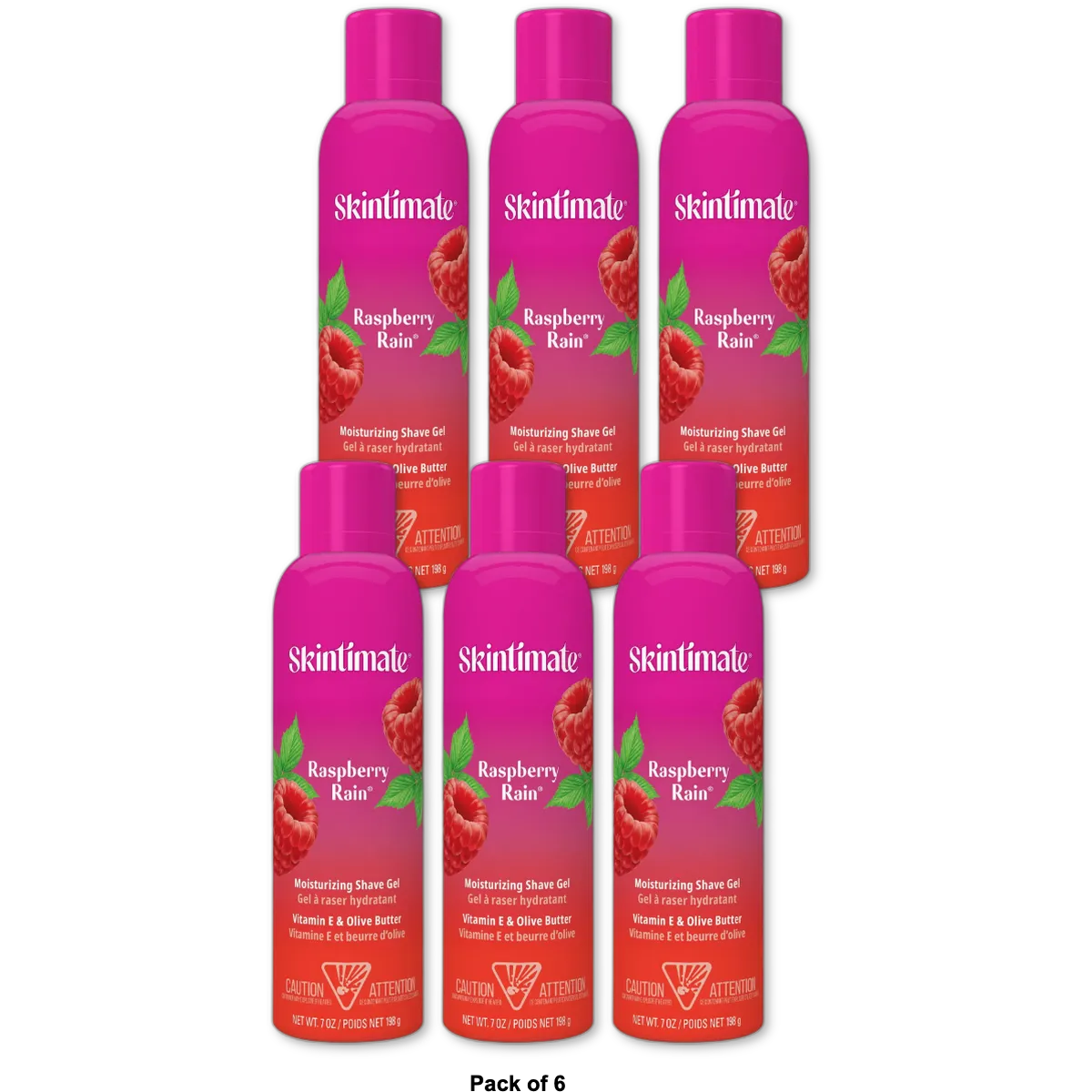 Skintimate Moisturizing Shave Gel Raspberry Rain 7Oz (Pack of 6)