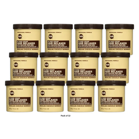 TCB No Base Creme Hair Relaxer Regular (Pack of 12) 15 Oz