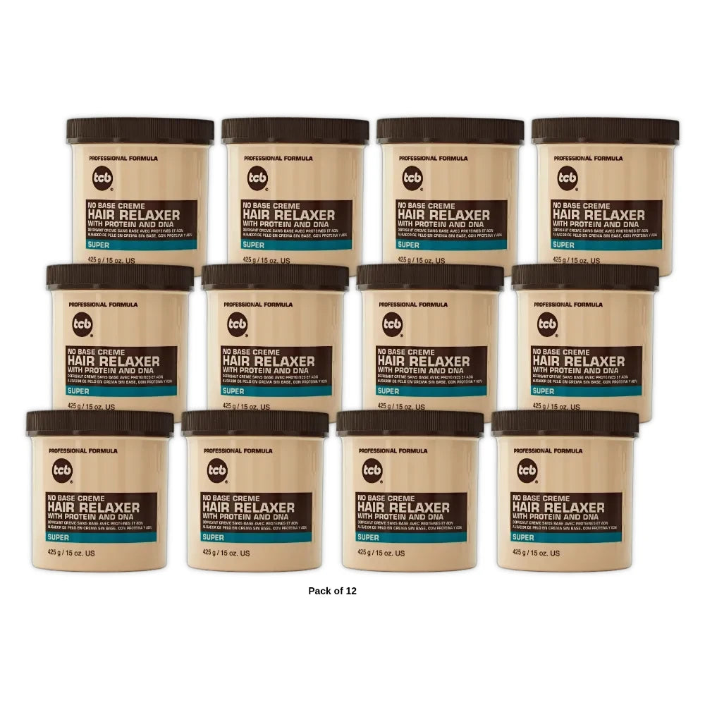 TCB Hair Relaxer No Base Creme Super Jar (Pack of 12) 15 Oz