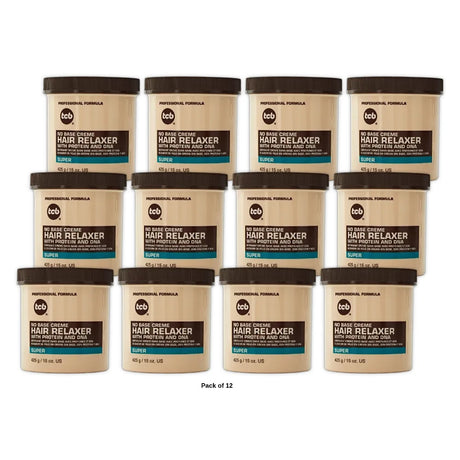 TCB Hair Relaxer No Base Creme Super Jar (Pack of 12) 15 Oz
