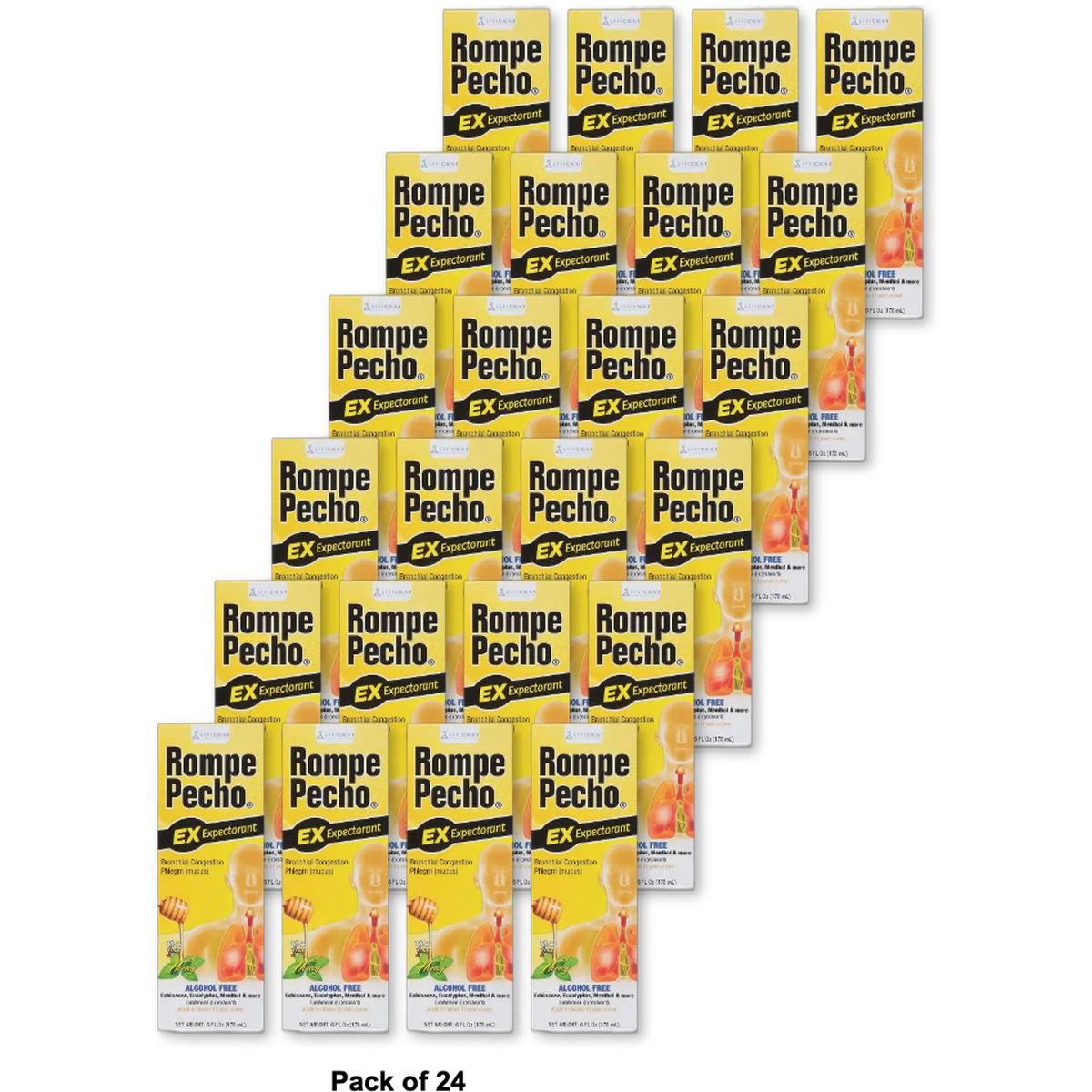 Rompe Pecho Cough Syrup Alcohol Free 6Oz (Pack of 24)