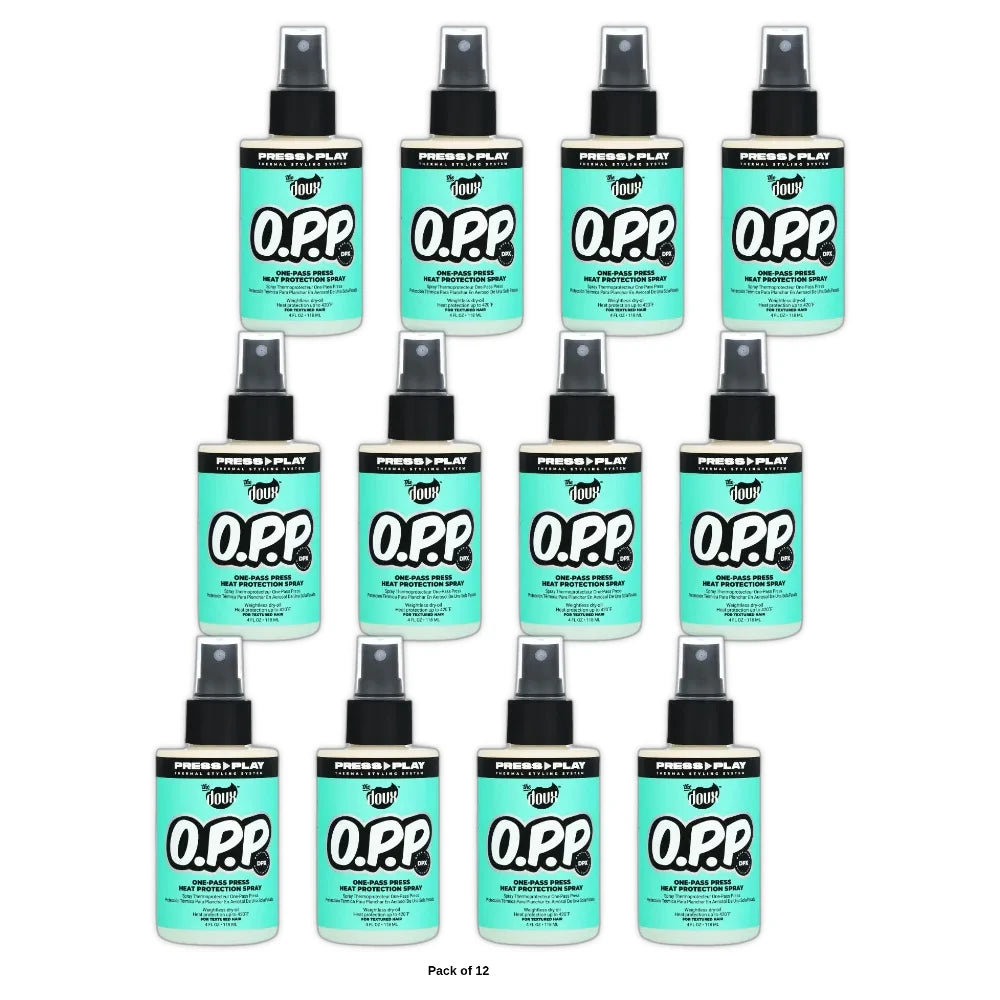 The Doux One Press Pass Heat Protectant Dry Oil Spray Moisturizing Unise (Pack of 12) 4 Fl. Oz