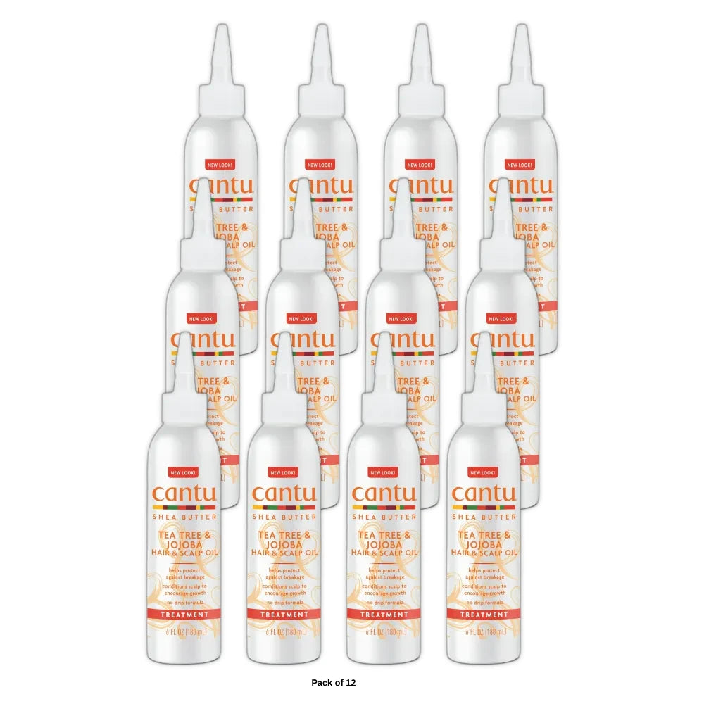 Cantu Shea Butter Tea Tree & Jojoba Hair & Scalp Oil No-Drip Formula (Pack of 12) 6 Fl. Oz