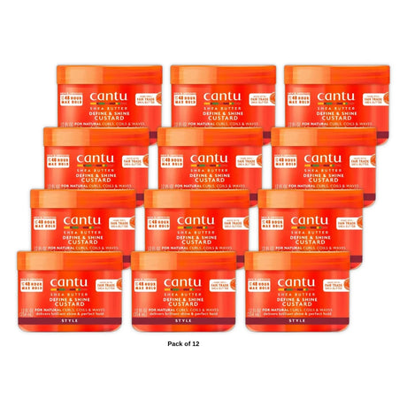 Cantu Define & Shine Custard with Shea Butter for Natural Hair 12 Fl. Oz (Pack of 12)