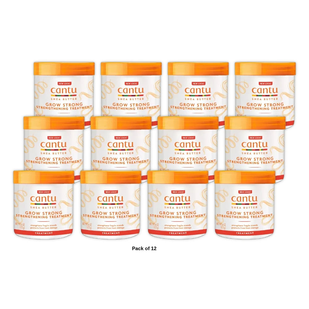 Cantu Shea Butter Grow Strong Strengthening Treatment with Almond Oil (Pack of 12) 6 Oz