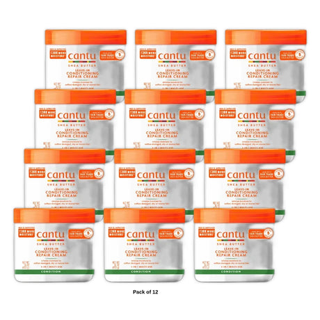 Cantu Shea Butter Leave-In Conditioning Repair Hair Cream - (Pack of 12) 16 Fl. Oz