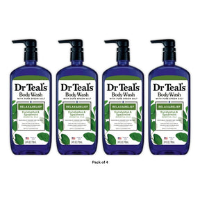 Dr Teal s Body Wash Relax and Relief with Eucalyptus Spearmint (Pack of 4) 24 Fl. Oz