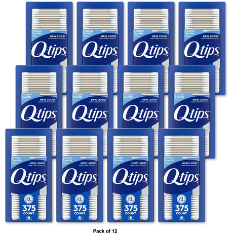 Q-Tips Antimicrobial Safety Cotton Swabs For Clean Ears 6.4oz (Pack of 12)