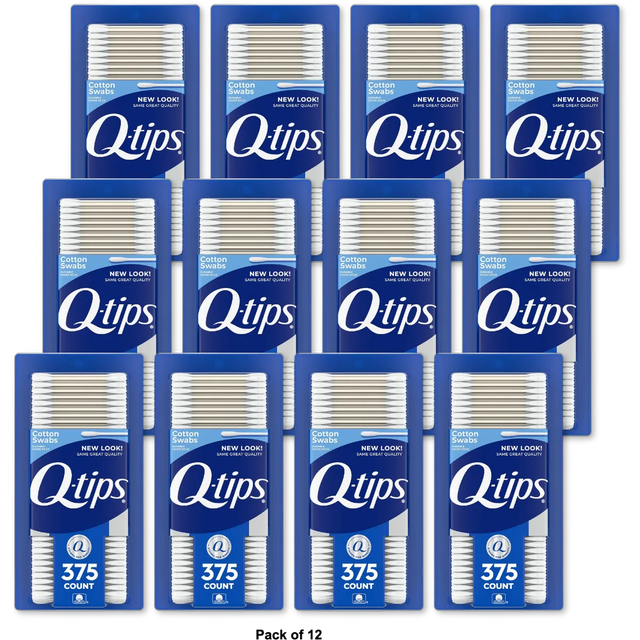 Q-Tips Antimicrobial Safety Cotton Swabs For Clean Ears 6.4oz (Pack of 12)