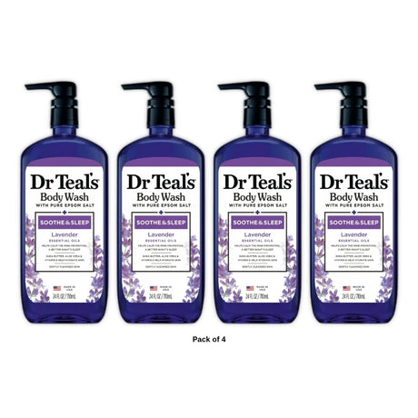 Dr Teal's Soothe & Sleep Lavender Body Wash - (Pack of 4) 24 Oz