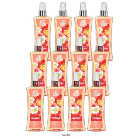 Body Fantasies Sweet Sunrise Body Spray for Women (Pack of 12) 8 Fl. Oz