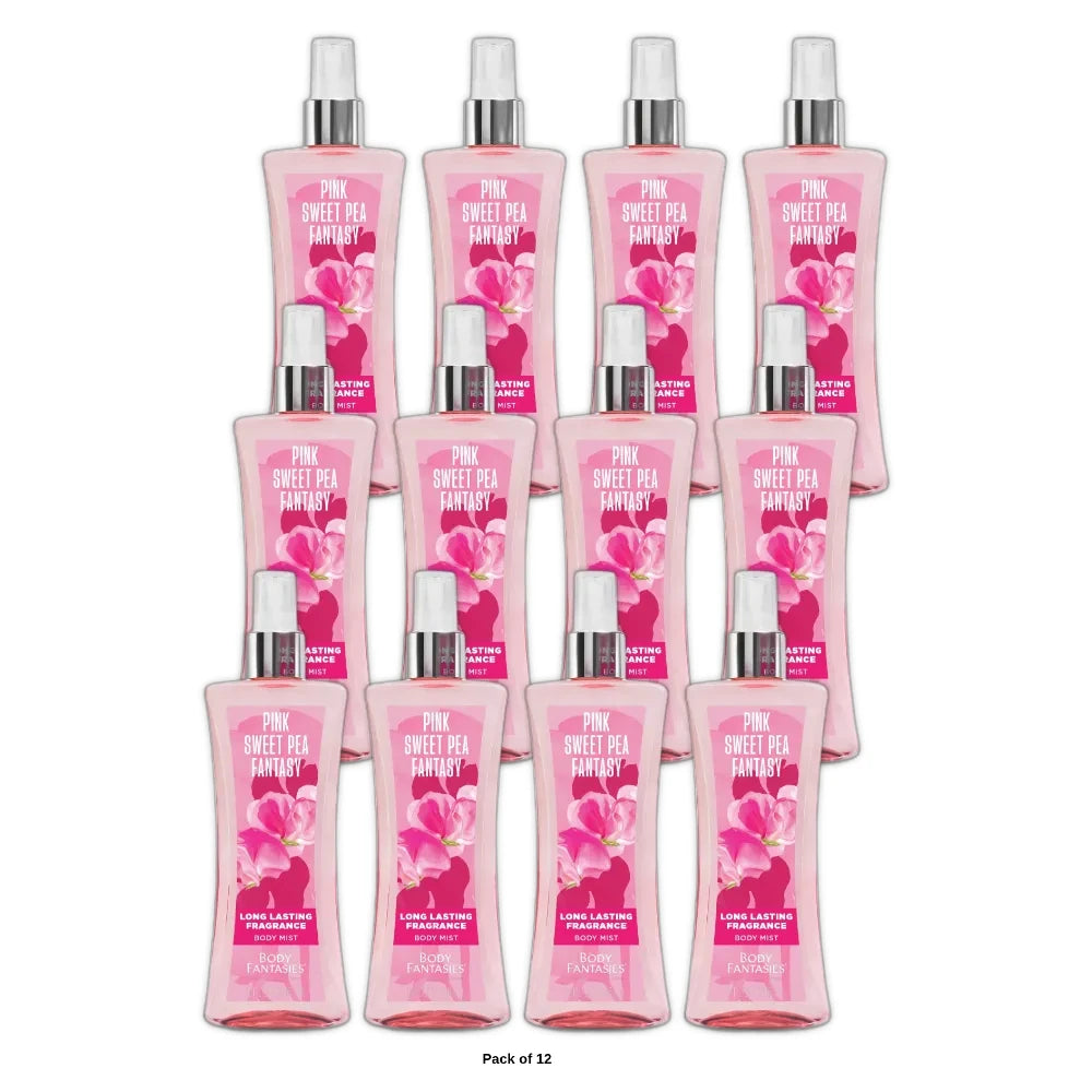 Body Fantasies Signature Pink Sweet Pea Fantasy Body Spray (Pack of 12) 8 Fl. Oz