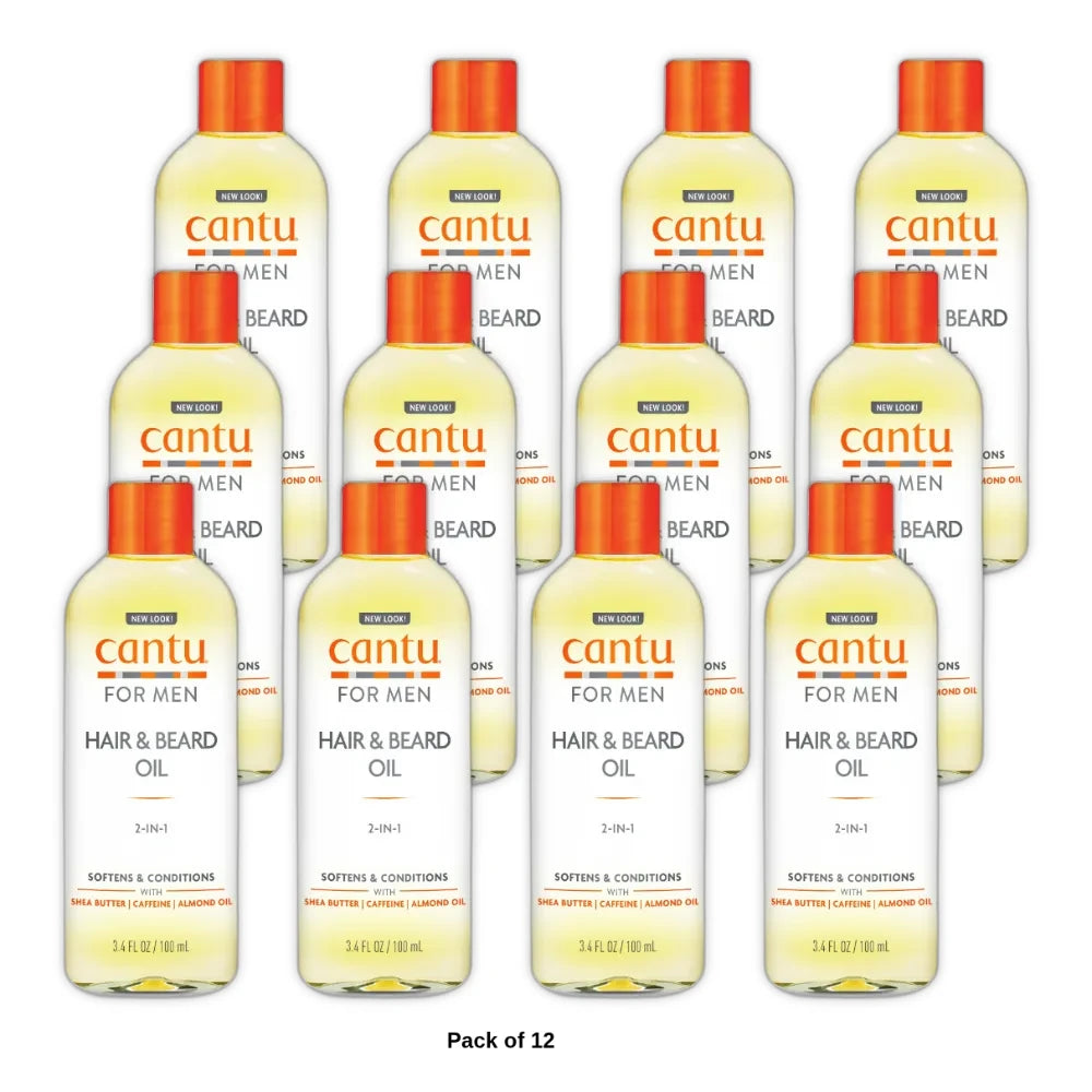 Cantu For Men Hair & Beard Oil (Pack of 12) 3.4 Fl. Oz