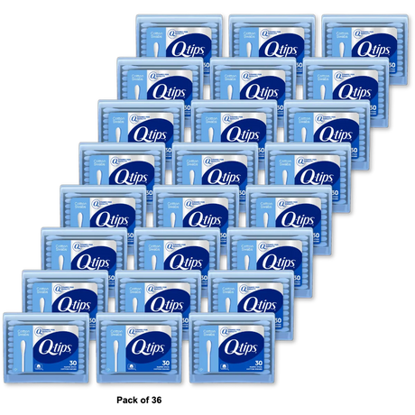 Q-Tips Cotton Swabs Purse Pack For Makeup Application 30Ea 1.12oz (Pack of 36)