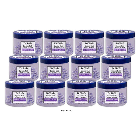 Dr Teal s Exfoliate & Renew Lavender Epsom Salt Body Scrub 16 oz (Pack of 12)