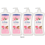 St. Ives Hand and Body Lotion for Women Smoothing Rose and Argan Oil for Dry Skin 21Oz (Pack of 4)