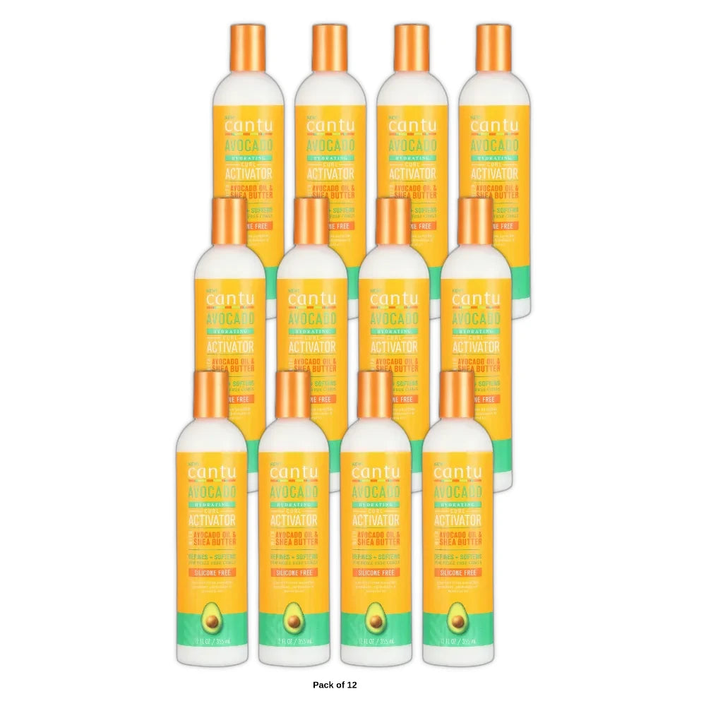 Cantu Avocado Hydrating Curl Activator Cream with Avocado Oil and Shea Butter 12 Fl.Oz (Pack of 12)
