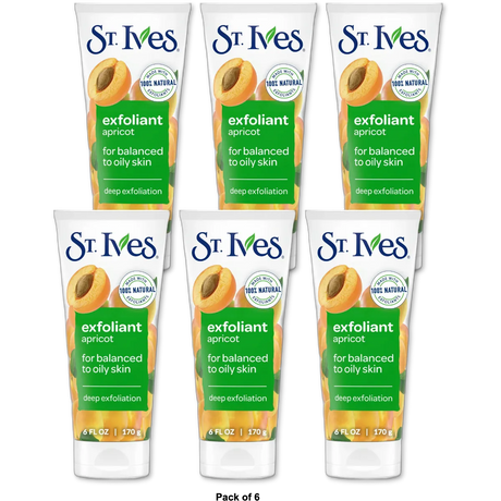St. Ives Swiss Formula Invigorating Apricot Scrub 6Oz (Pack of 6)
