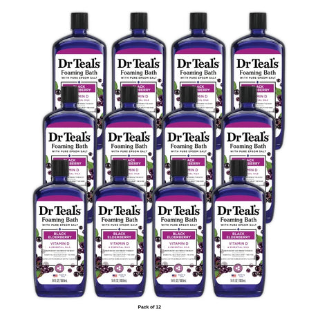 Dr Teal s Foaming Bath with Black Elderberry & Vitamin D 34 fl oz (Pack of 12)