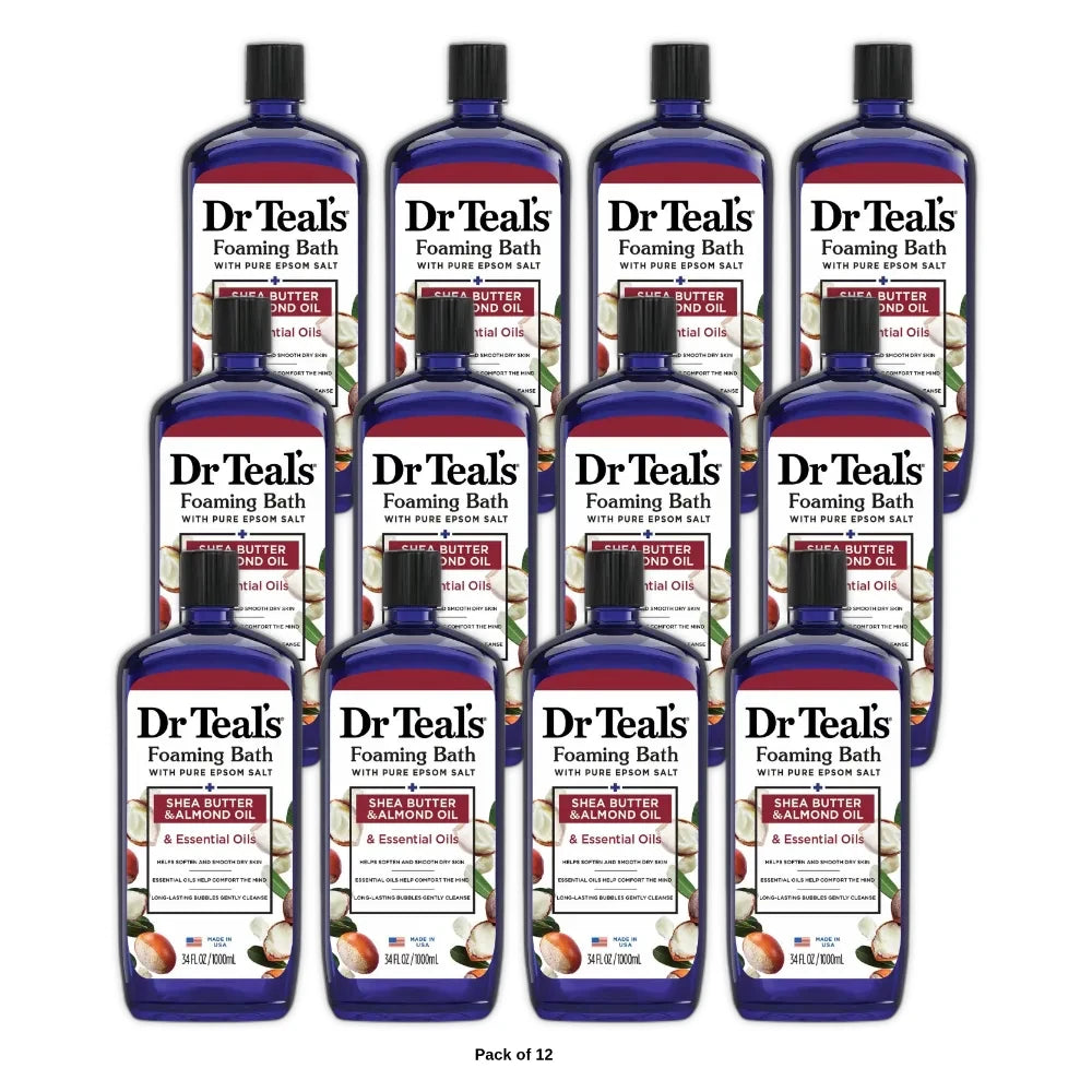 Dr Teal s Foaming Bath with Pure Epsom Salt Shea Butter & Almond 34 fl oz (Pack of 12)