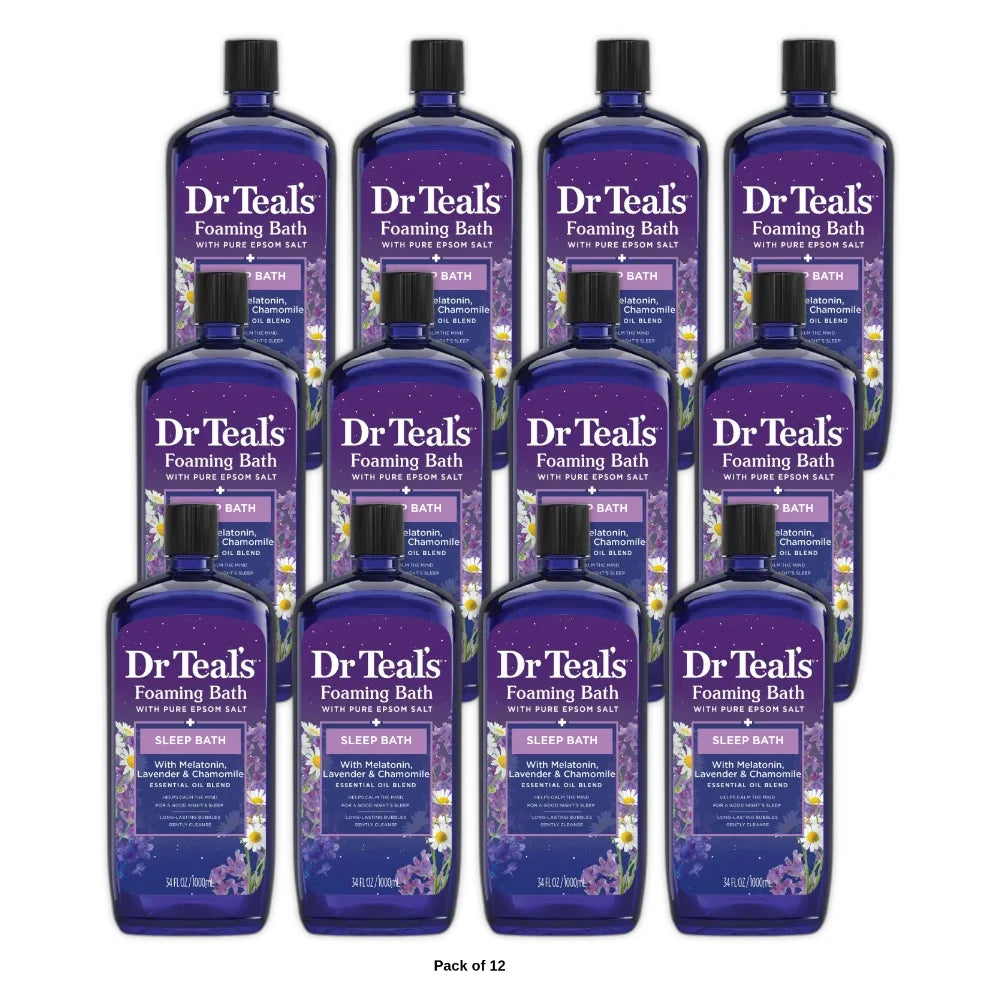Dr Teal's Sleep Foaming Bath with Melatonin & Essential Oils - 34 fl oz (Pack of 12)