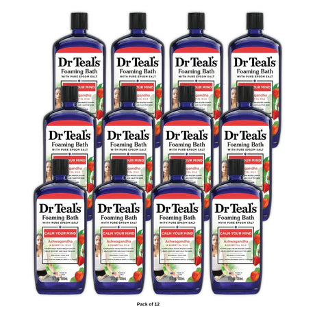 Dr Teal s Foaming Bath with Pure Epsom Salt with Ashwagandha 34 fl oz (Pack of 12)