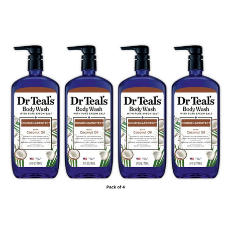 Dr Teal’s Body Wash Nourish & Protect with Coconut Oil 24 fl oz (Pack of 4)