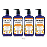 Dr Teal s Body Wash with Pure Epsom Salt Glow & Radiance with Vitamin C & Citru 24 Fl. Oz (Pack of 4)