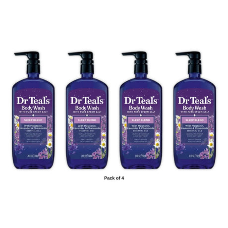 Dr Teal s Sleep Body Wash with Melatonin Lavender & Chamomile & Essential Oil (Pack of 4)