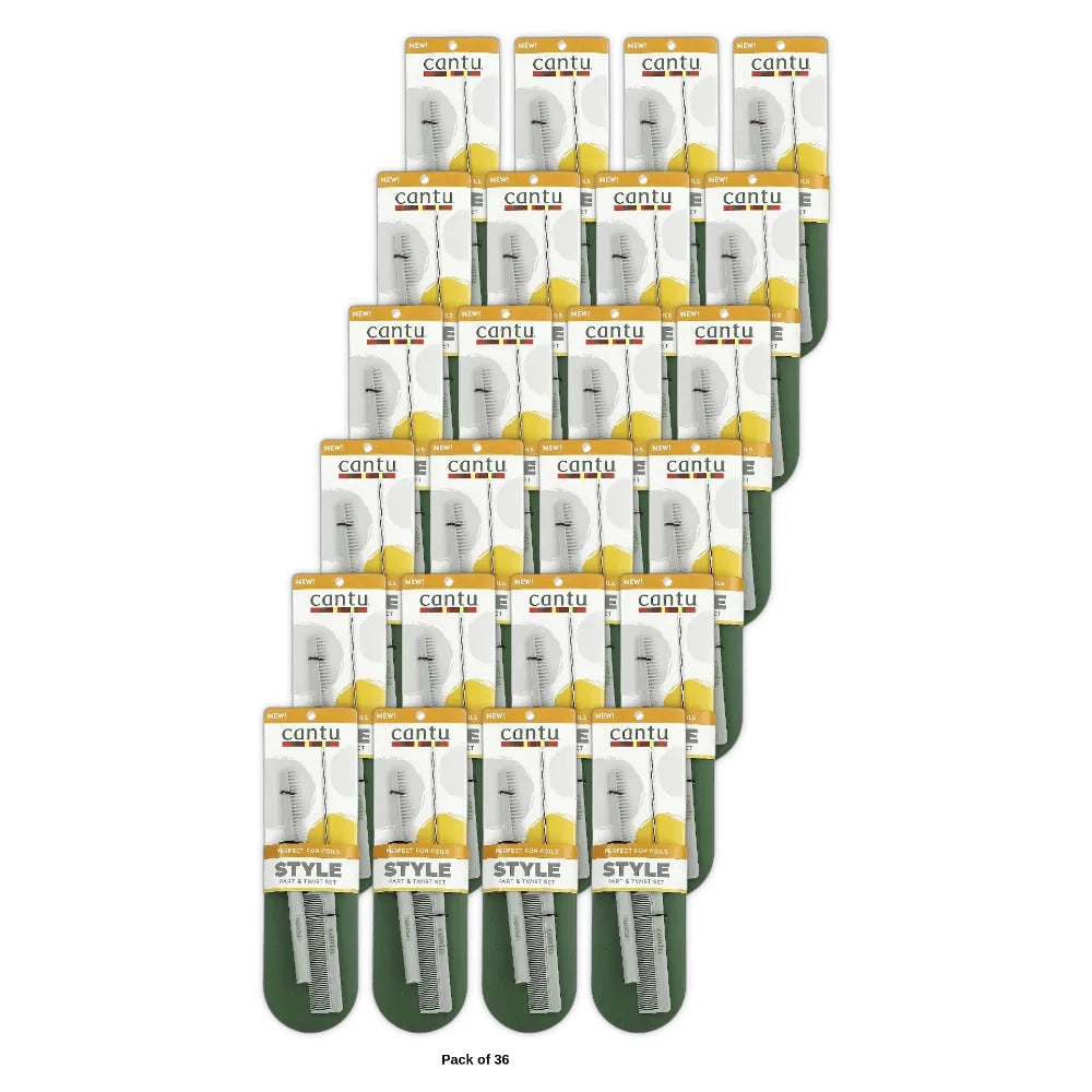 Cantu Style Part & Twist Comb Set - 2ct 0.8 OZ (Pack of 36)