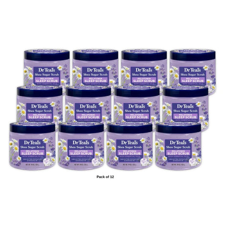 Dr Teal’s Shea Sugar Sleep Scrub with Melatonin Lavender & Essential Oils 19 oz (Pack of 12)