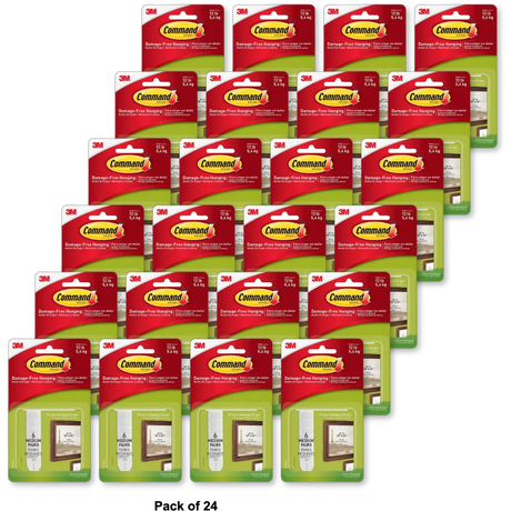 3M Command Picture Hanging Strips Medium 1.13Oz (Pack of 24)