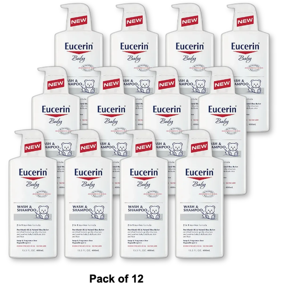 Eucerin Baby Soothing Wash and Shampoo 13.5Oz (Pack of 12)