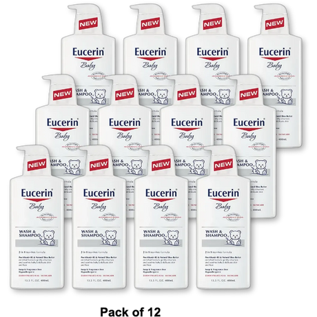 Eucerin Baby Soothing Wash and Shampoo 13.5Oz (Pack of 12)