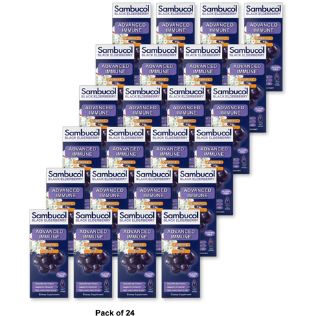 Sambucol Black Elderberry Advanced Immune Support Syrup with Vitamin C and Zinc 4Oz (Pack of 24)
