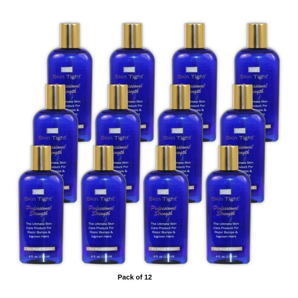 B & C Skin Tight Professional Ingrown Hairs and Razor Bump Lotion Unisex 4 oz 4 fl oz (Pack of 12)