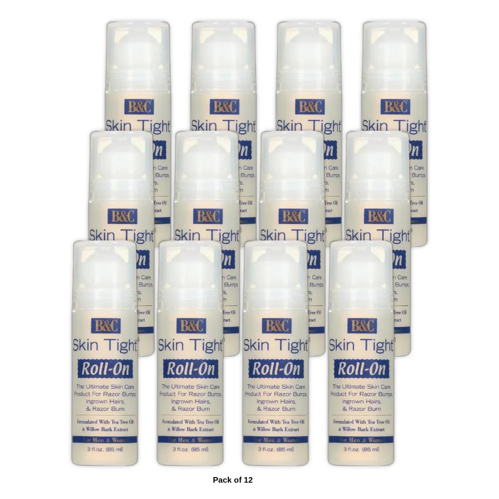 B&C Skin Tight Roll-On Razor Bumps. Ingrown Hairs & Razor Burn Treatment 3 oz 3 fl oz (Pack of 12)