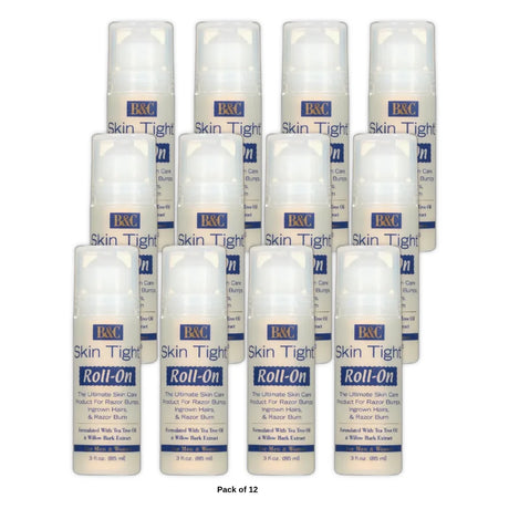 B&C Skin Tight Roll-On Razor Bumps. Ingrown Hairs & Razor Burn Treatment 3 oz 3 fl oz (Pack of 12)