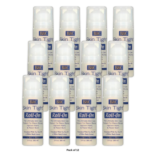 B&C Skin Tight Roll-On Razor Bumps. Ingrown Hairs & Razor Burn Treatment 3 oz 3 fl oz (Pack of 12)
