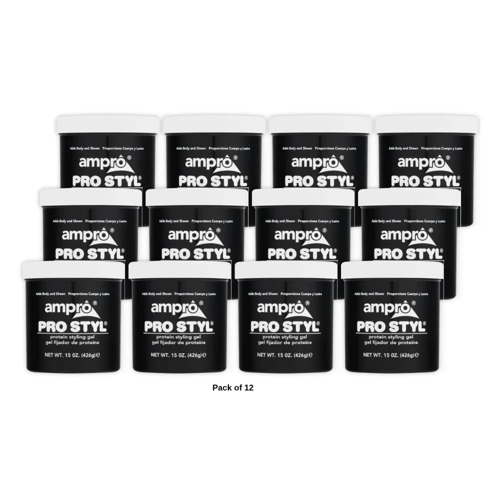 Ampro Pro Styl Protein Styling Gel 15 oz Moisturizing Unisex 15oz (Pack of 12)