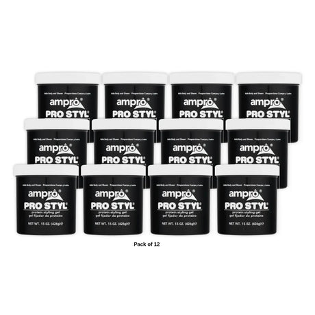 Ampro Pro Styl Protein Styling Gel 15 oz Moisturizing Unisex 15oz (Pack of 12)